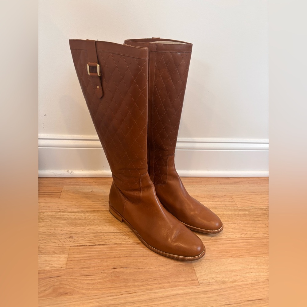 Brooks Brothers Tall Quilted Leather Riding Boots in Brown